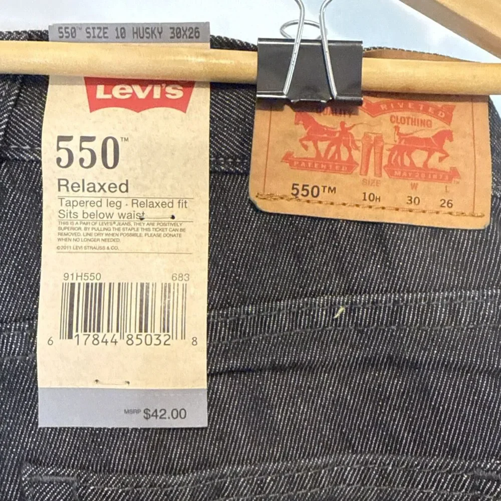 Levi's 550 Relaxed Fit Tapered‎ Leg Sits Below Waist Jeans Size 10 Husky 30 X 26